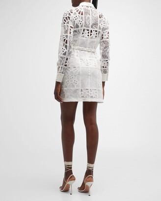 Alexis Tali Belted Cutwork Lace Mini Dress