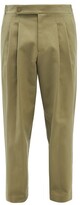 Thumbnail for your product : Le17septembre Homme - Pleated Cotton-twill Straight-leg Trousers - Khaki