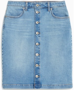 jeans skirt button front