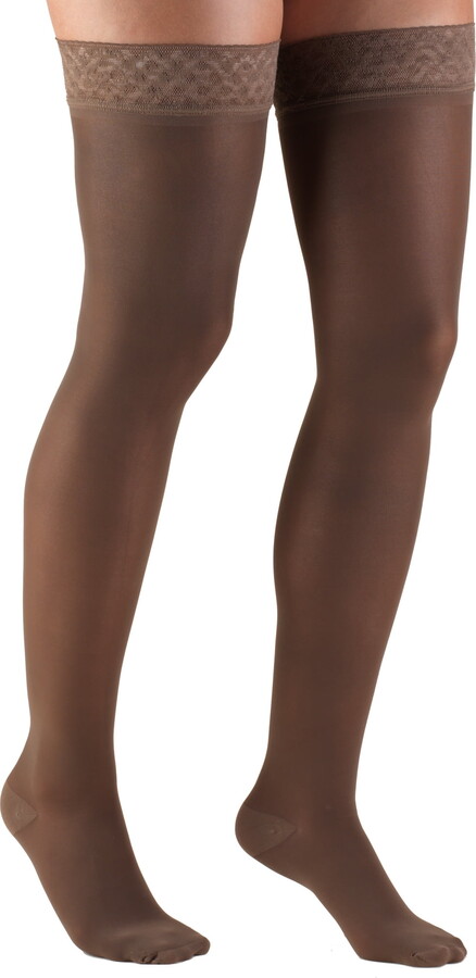 Truform Women’s Stockings, Thigh High, Sheer: 30-40 mmHg, Taupe, X-Large