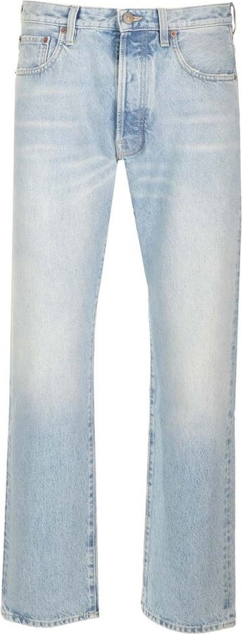 Valentino Logo Patch Straight Leg Jeans