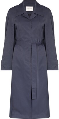Low Classic Belted-Waist Single-Breasted Coat