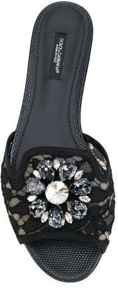 Dolce & Gabbana Rainbow Lace brooch-detail sandals