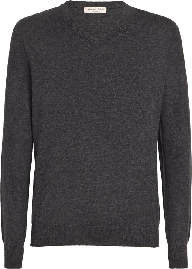 Johnstons of Elgin Superfine Cashmere V-Neck Sweater