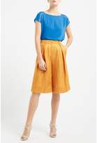 Thumbnail for your product : WtR - WtR Mustard Crinkled Linen Short Culottes