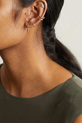 Maria Tash Triple Spike 6.5mm 18-karat Rose Gold Diamond Earring - one size