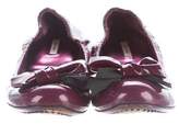 Thumbnail for your product : Miu Miu Patent Leather Bow-Accented Flat