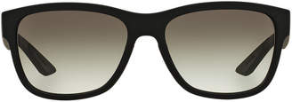 Prada Linea Rossa Ps 03qs 57 Black Rectangle Sunglasses