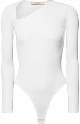 Cushnie - Vivian Ribbed-knit Thong Bodysuit - White