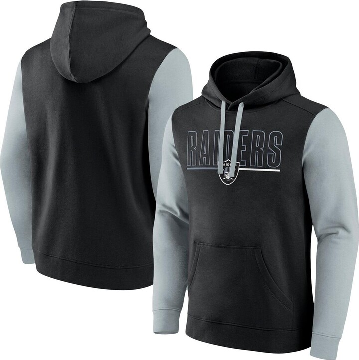 Fanatics Men's Black/Gray Las Vegas Raiders Big Tall Outline Pullover Hoodie - Black Gray