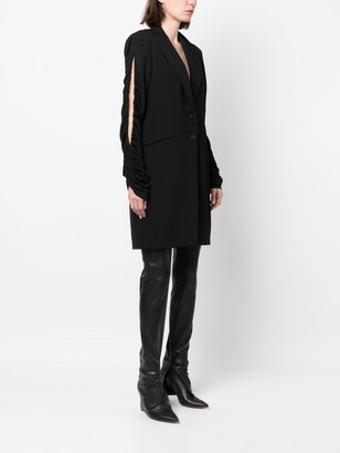 ATLEIN Ruched-Sleeve Wool Blazer Dress