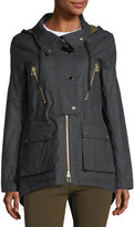 Thumbnail for your product : Veronica Beard King Rain Zip-Front Parka Jacket w/ Hood