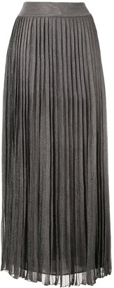 Alberta Ferretti Plisse Laminated Knit Skirt