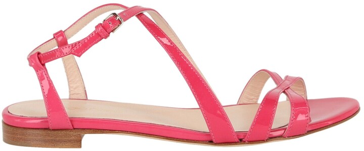 BNWT NEXT Ladies Pink Gold Flat Buckle Strappy Sandals