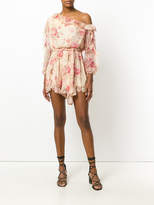 Thumbnail for your product : Zimmermann one-shoulder floral playsuit