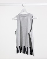 Thumbnail for your product : DKNY sport drop arm vest with logo in grey
