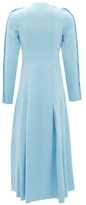 Thumbnail for your product : Gabriela Hearst Arianna Whipstitched Raglan-sleeve Midi Dress - Light Blue