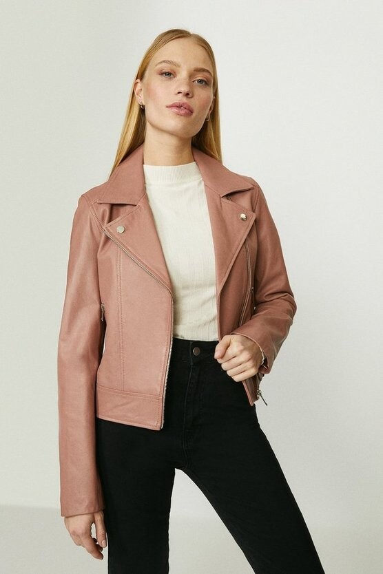 autonation pink leather jacket