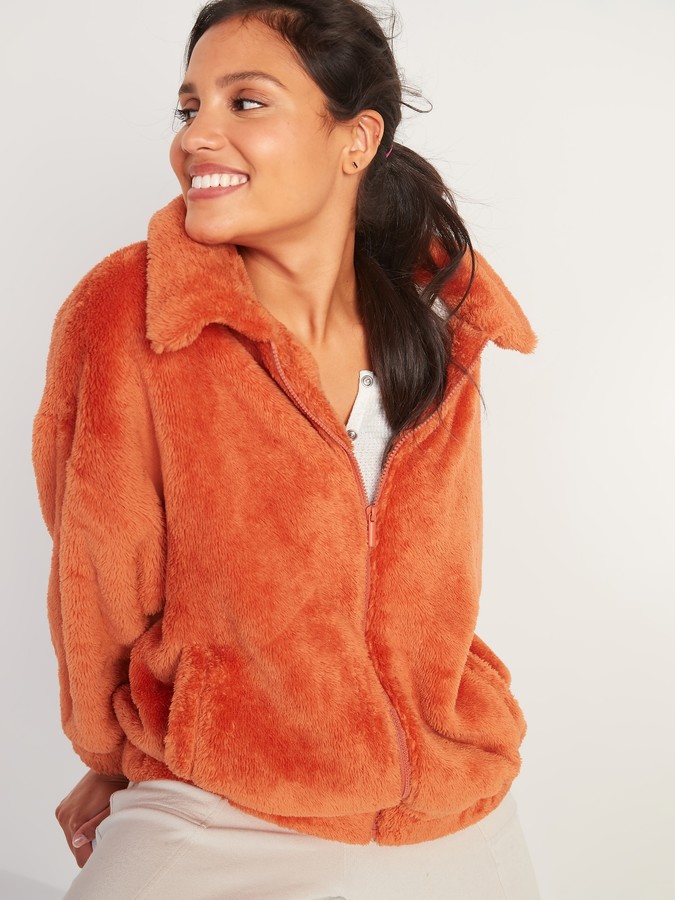 Old Navy Cozy Teddy Sherpa Zip Lounge Jacket for Women - ShopStyle