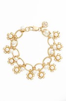 Thumbnail for your product : Tory Burch 'Katie' Glass Pearl Floral Cluster Bracelet