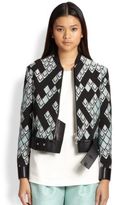Thumbnail for your product : 3.1 Phillip Lim Leather-Trim Baseball Jacket