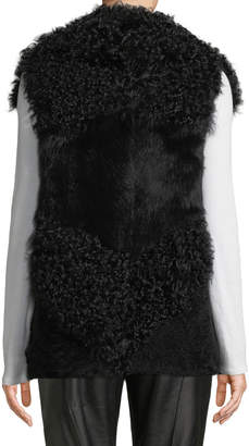 Pologeorgis Patchwork Lamb Shearling Fur Vest
