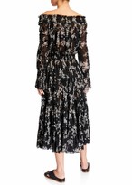 Thumbnail for your product : Norma Kamali Tiered Off-Shoulder Floral Peasant Dress