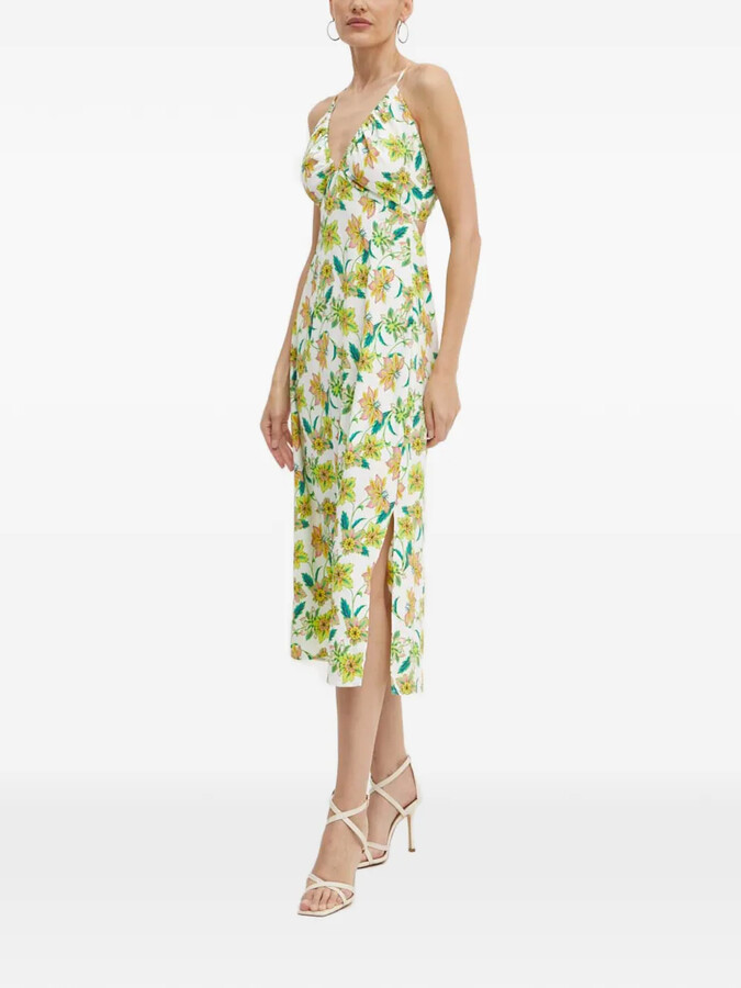 Morgan floral V-neck midi dress