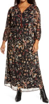 Thumbnail for your product : Daniel Rainn Floral Long Sleeve Peasant Maxi Dress