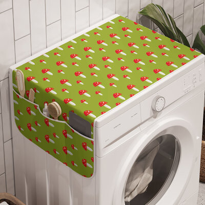 East Urban Home Mushroom Washing Machine Organizer Pack of 2 47" x 18.5" Apple Green Vermilion
