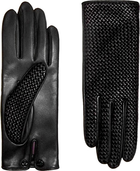 Agnelle Chloe Woven Leather Gloves