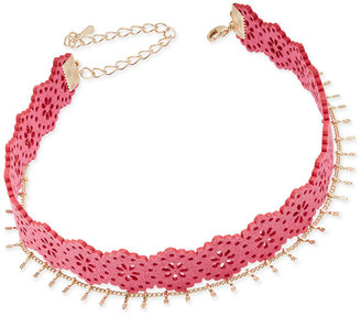 INC International Concepts Gold-Tone 2-Pc. Set Pink Faux Suede Choker Necklaces, Created for Macy's