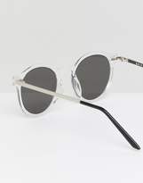 Thumbnail for your product : Spitfire Round Sunglasses In Clear With Silver Lens