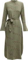 Thumbnail for your product : Equipment Connell Bird-Print Silk Tunic Dress