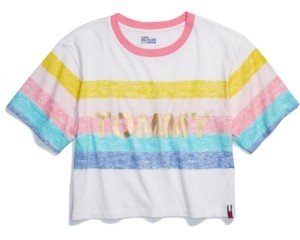 Tommy Hilfiger Adaptive Women's Rainbow Cropped T-Shirt with Wide Neck  Opening - ShopStyle