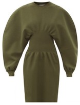 Thumbnail for your product : Bottega Veneta Round-shoulder Wool-blend Knitted Dress - Dark Green
