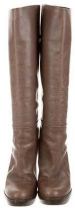 Marni Leather Knee-High Wedge Boots