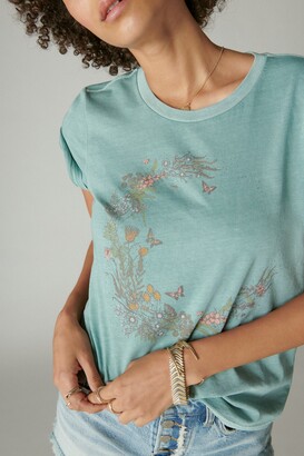 売れ筋商品|||ラッキーブランド カットソー トップス レディース Women's Love Blooms Classic Crew Tee Moonbeam 81cGp7In9cL._AC_SX425_.jpg