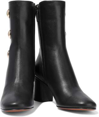Chloé Orlando Button-embellished Leather Ankle Boots