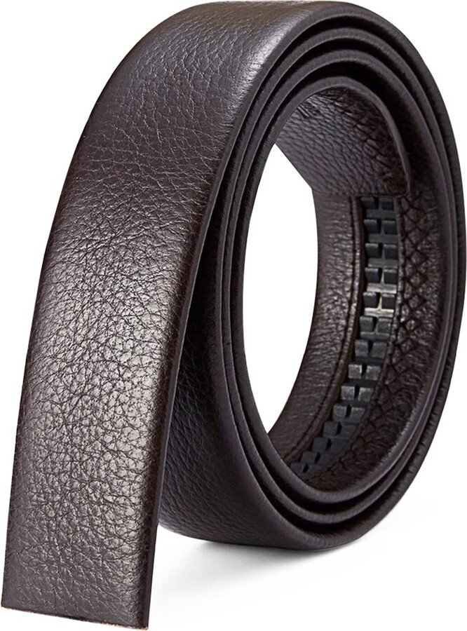 LAORENTOU Genuine Leather Ratchet Belt for Men - Mens Belt 1-3/8" for Jeans Adjustable  Belt Replacement without Buckle - ShopStyle