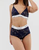 Thumbnail for your product : Calvin Klein Modern Cotton floral burnout highwaist hipster knicker in shoreline navy