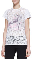 Thumbnail for your product : No.21 Cotton Lace/Knit Graphic Tee