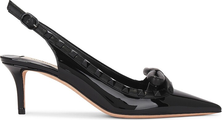 Valentino Garavani Rockstud Bow Sling Back Pump in Black - Main Image
