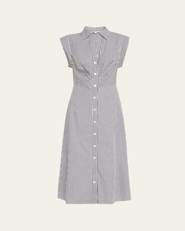 Veronica Beard Sleeveless Haydon Striped Shirtdress