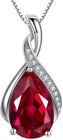 Mabella Fashion Mabella Sterling Silver Simulated Blue Topaz Birthstone Pendant Necklace, Gifts for Women