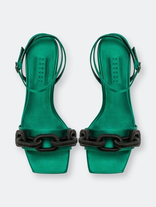 emerald strappy heels
