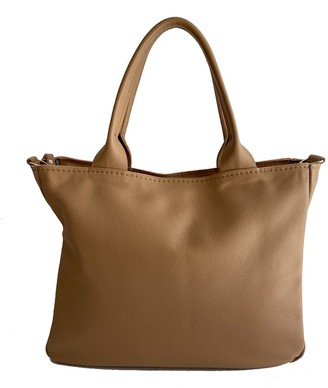 Kartu Studio Natural Leather Top Handles Handbag Vanilla - Nude/Cacao Reptile Print
