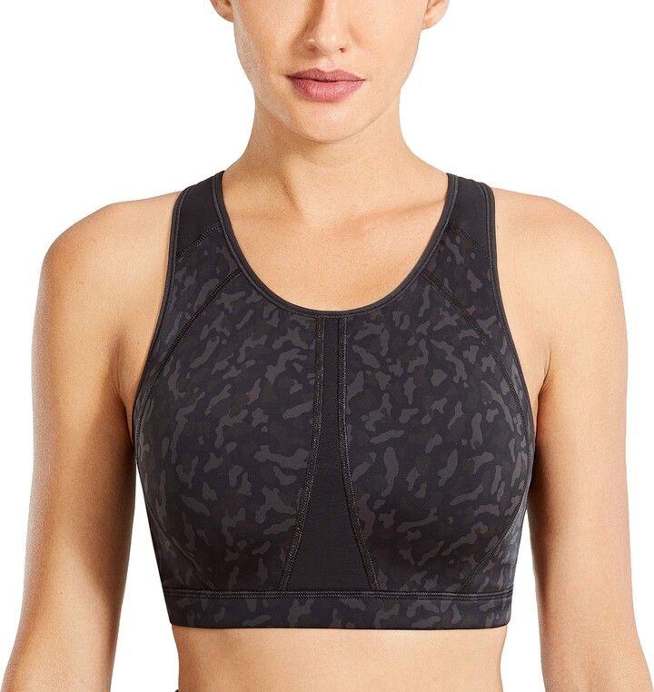 SYROKAN Women's Sports Bra for Large Breasts High Impact Full Coverage