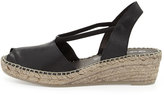 Thumbnail for your product : Andre Assous Dainty Leather Slip-On Espadrille Wedge, Black