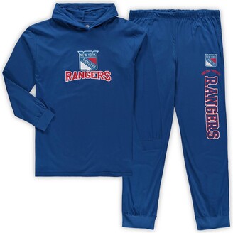 Concepts Sport Men's Blue New York Rangers Big and Tall Pullover Hoodie and Joggers Sleep Set